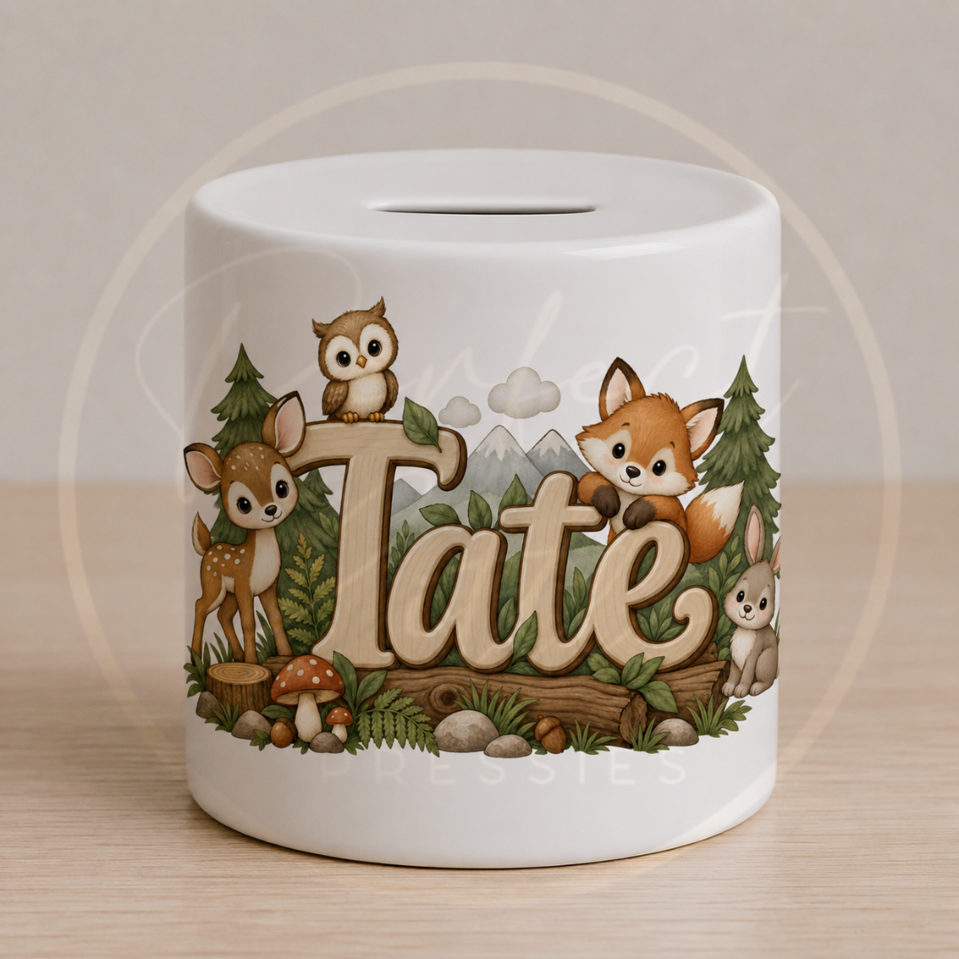 Ceramic Money Jar - Woodland