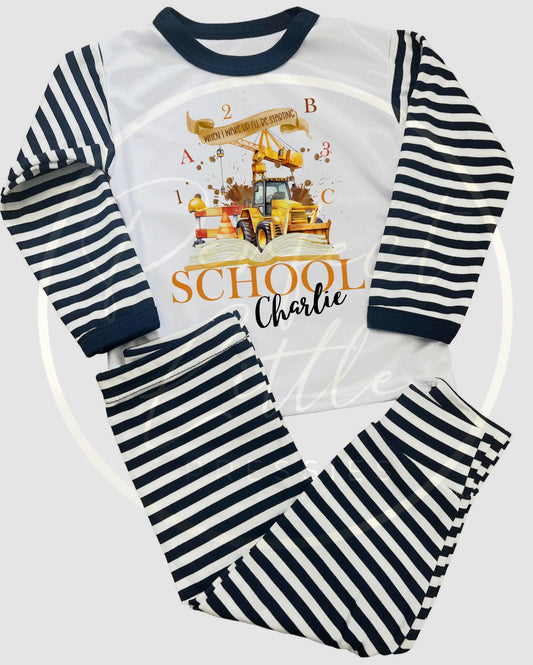 Starting School Pyjamas - Digger Design