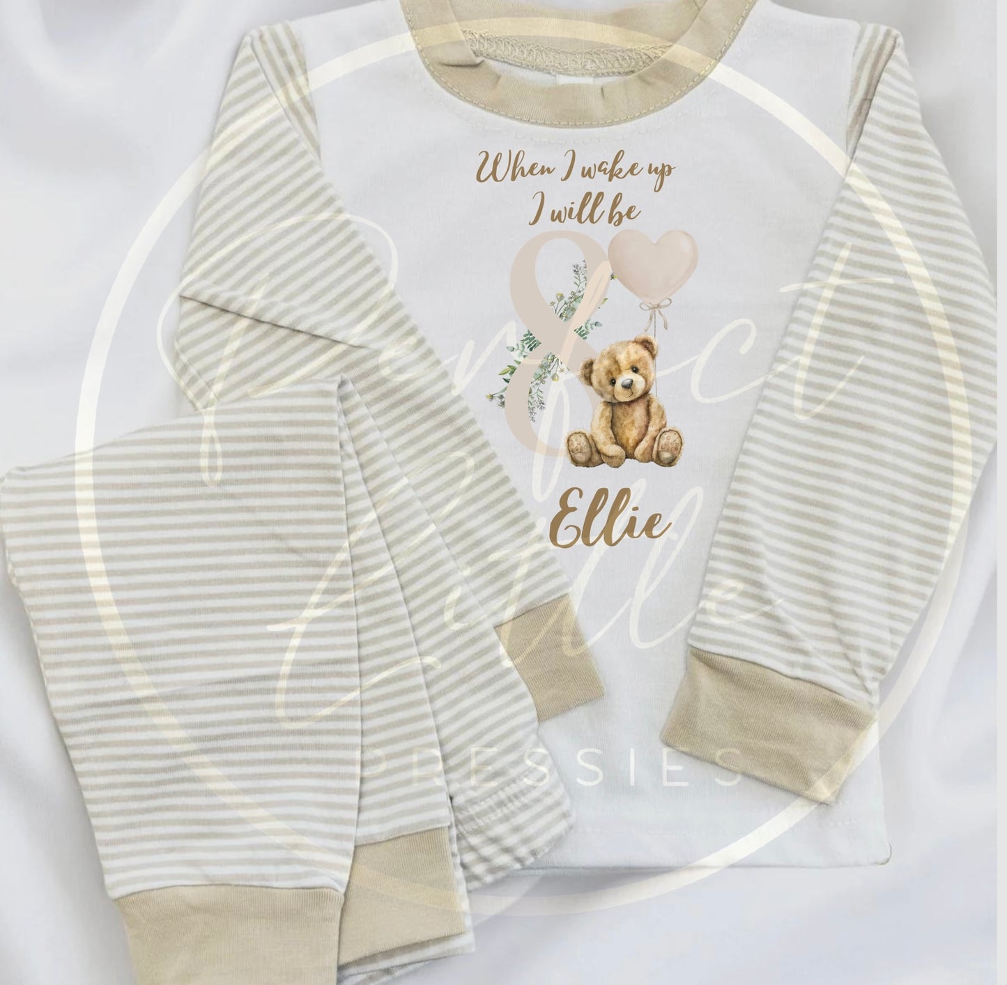 Kids Birthday Nude Bear Balloon Pyjamas