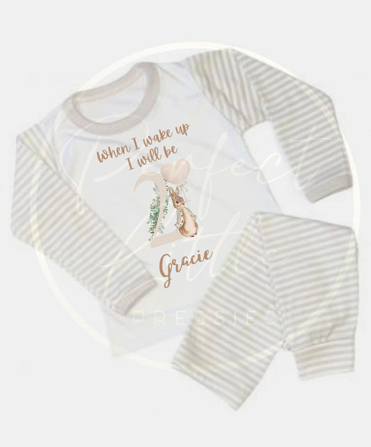 Kids Nude Bunny Birthday Pyjamas