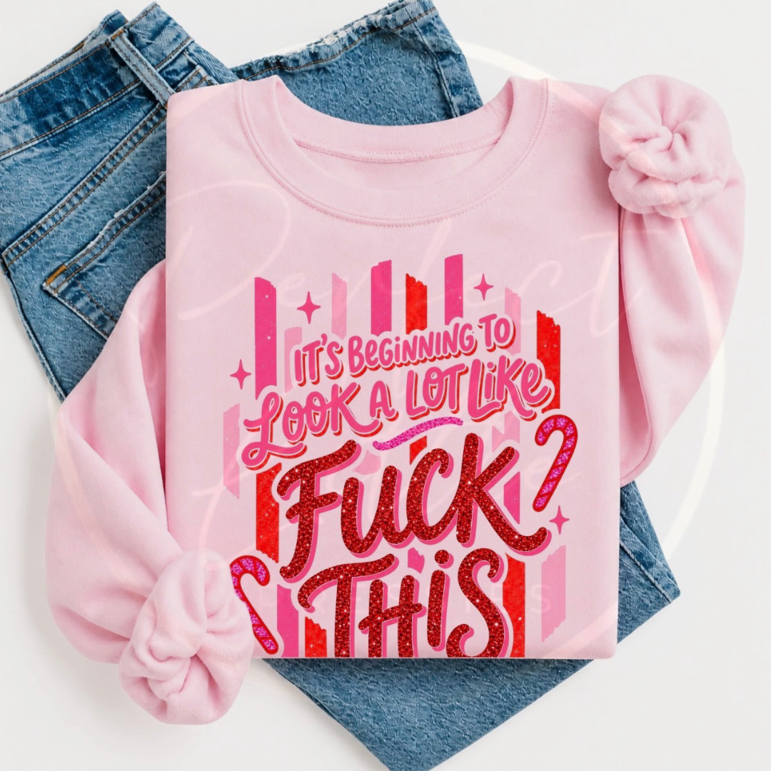 Christmas Sweatshirt - Sweary Christmas Pink/Red F This