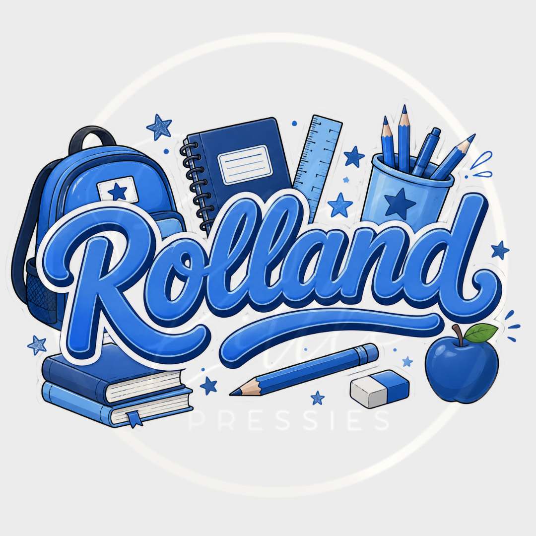 CUSTOM ADHESIVE DECAL - Blue School Themed