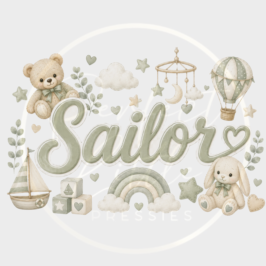 CUSTOM ADHESIVE DECAL - Sage Nursery Theme