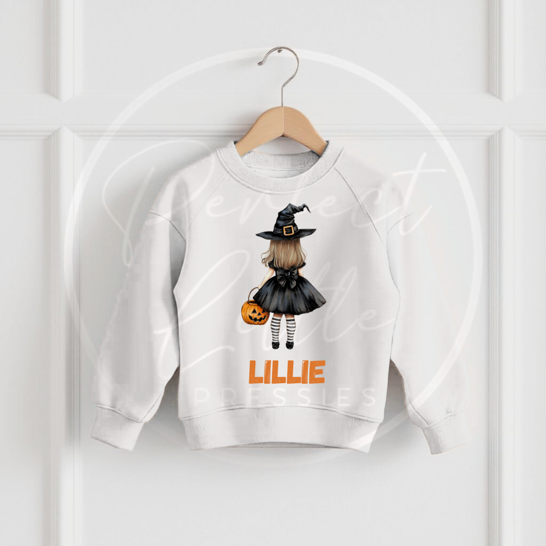Halloween Kids Witch Dolly Sweatshirt