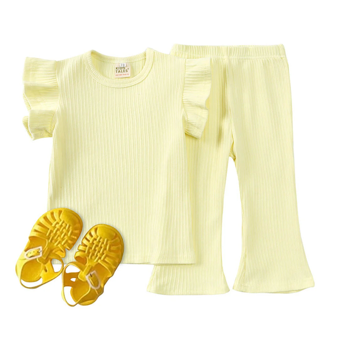 Girls Ribbed Flare Two Piece