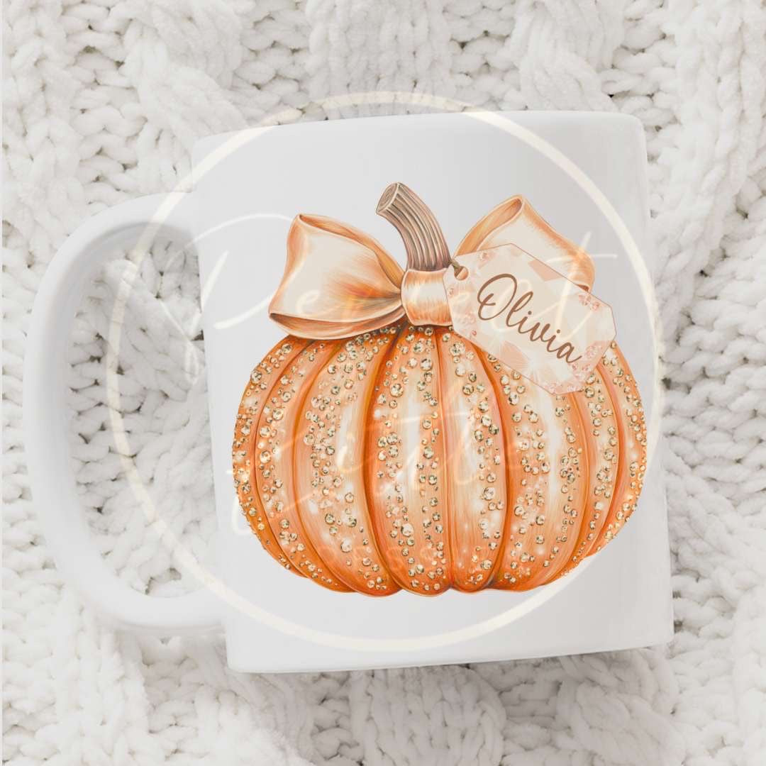 Halloween Glitter Pumpkin Mug