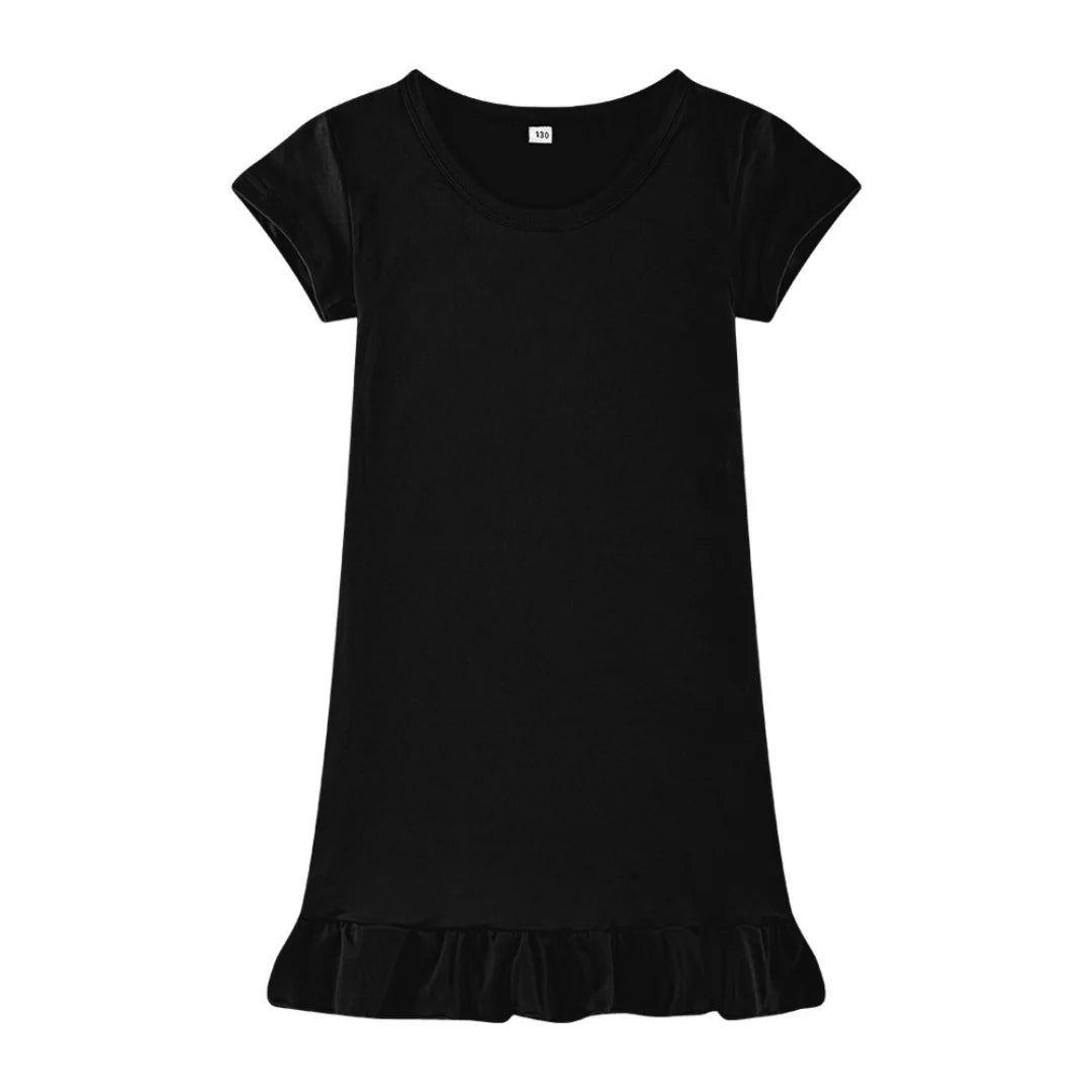 Girls Dropped Puff Hem Dress