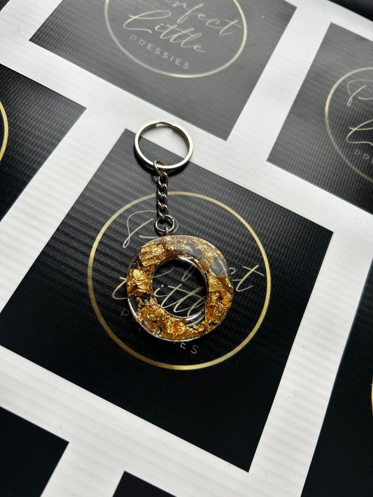 Resin Keyring - Gold O