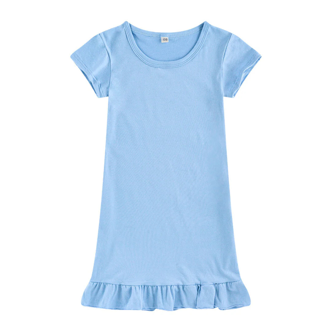 Girls Dropped Puff Hem Dress