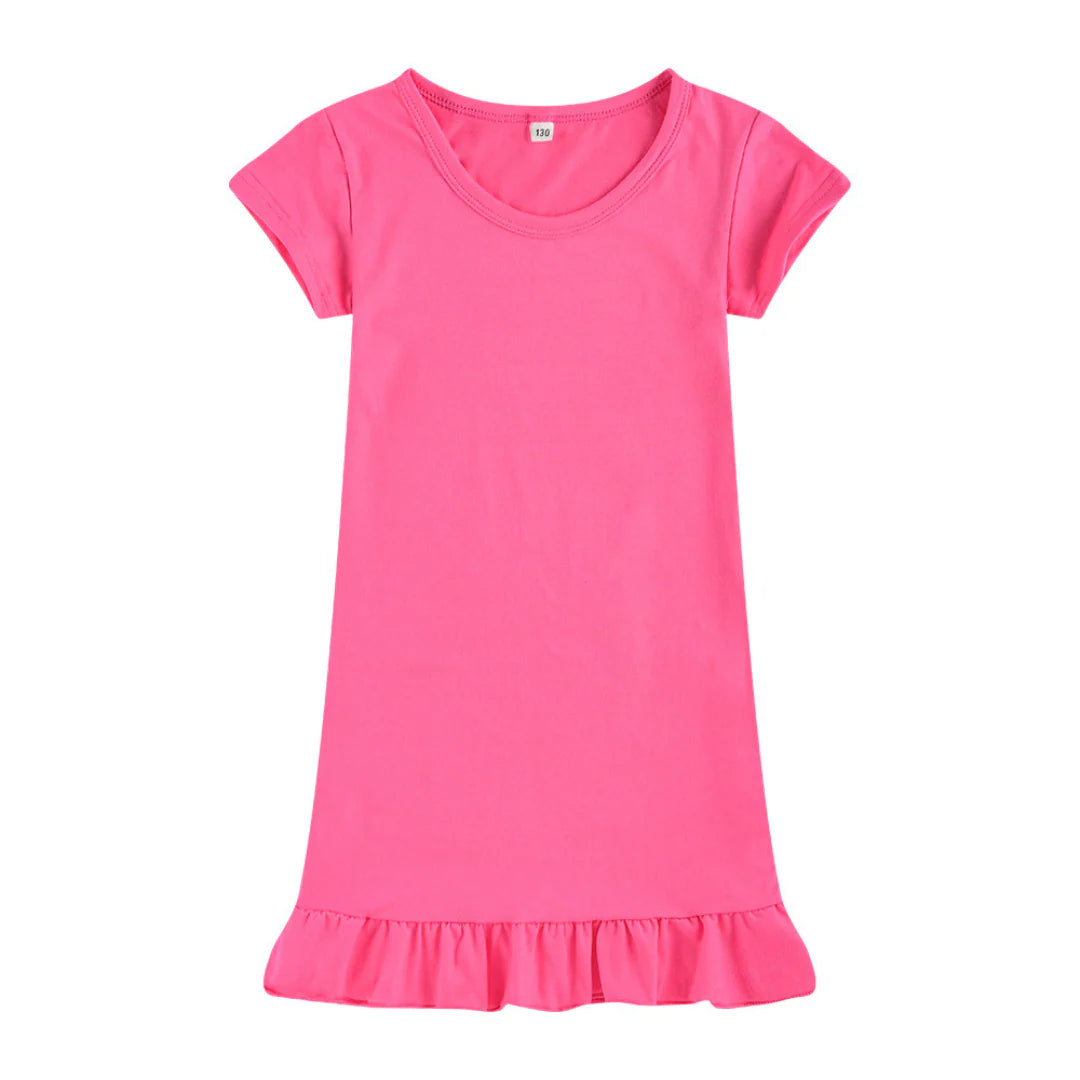 Girls Dropped Puff Hem Dress