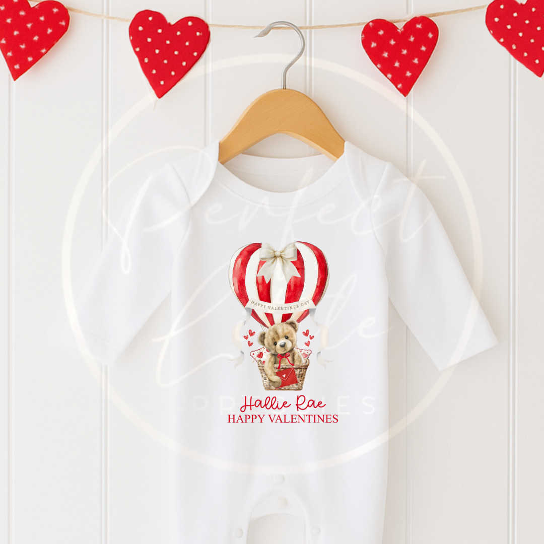 Valentines - Heart Hot Air Balloon Sleepsuit