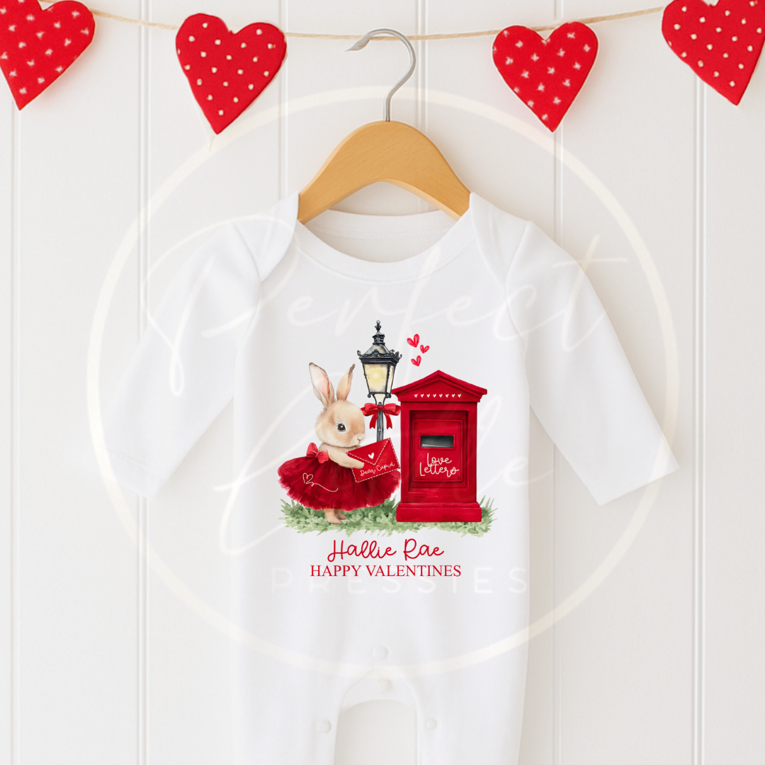Valentines - Bunny Love Letter Sleepsuit