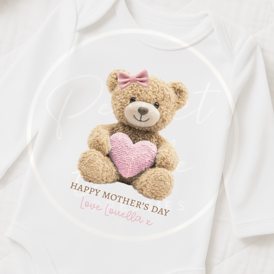 Mother's Day - Pink Bear Sleepsuit
