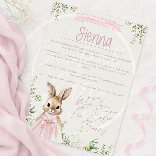 Easter - Pink Portrait Bunny Certificate