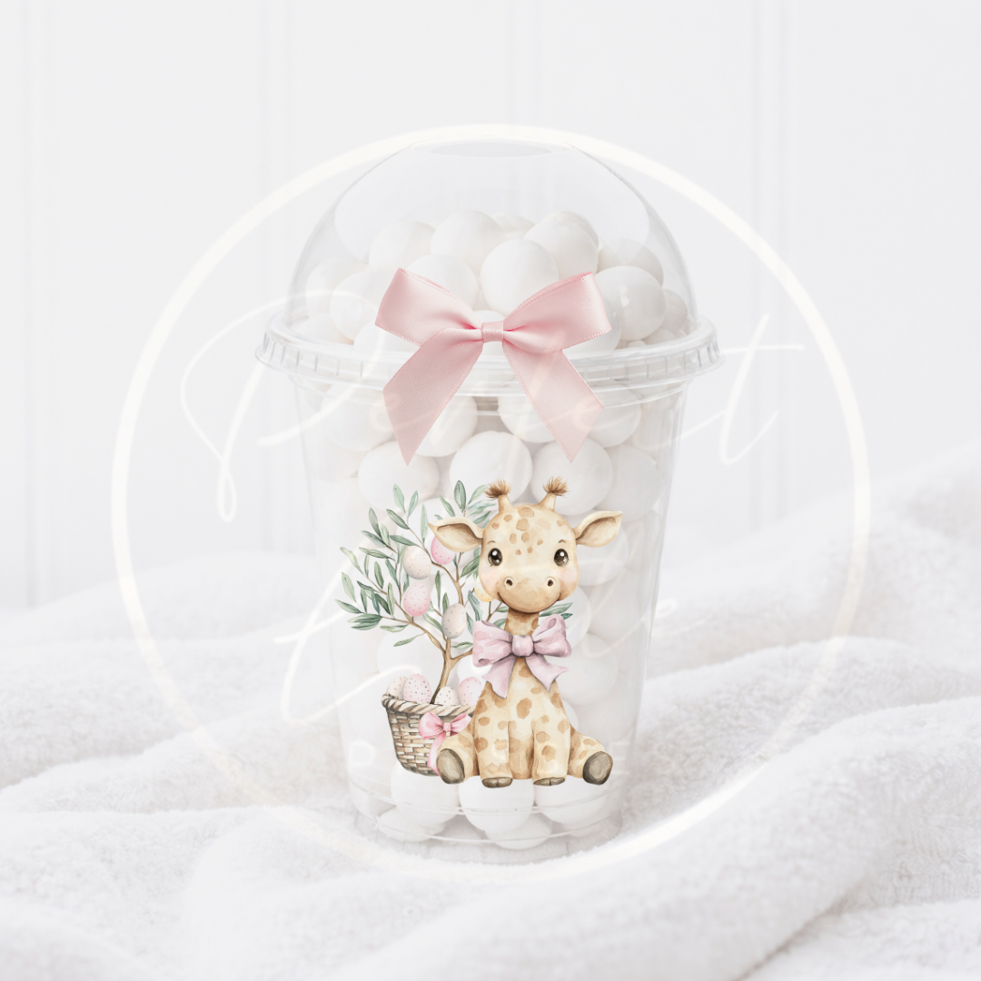 Easter - Pink Giraffe Fillable Dome Cup