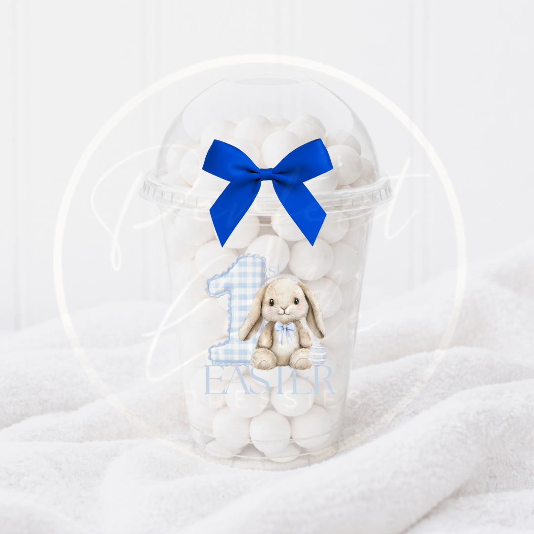 Easter - Blue 1st Easter Gingham Bunny Fillable Dome Cup