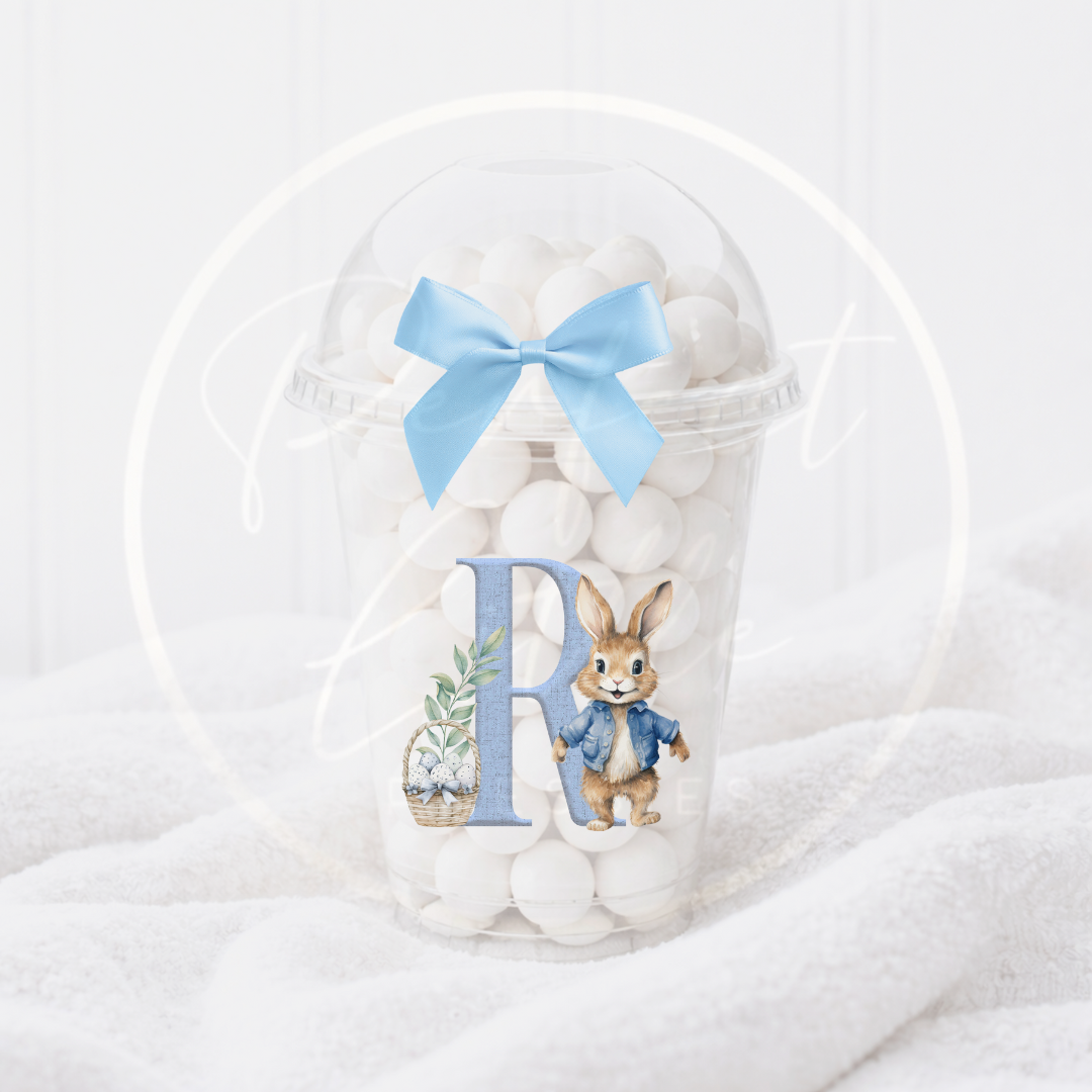 Easter - Blue Initial Bunny Fillable Dome Cup
