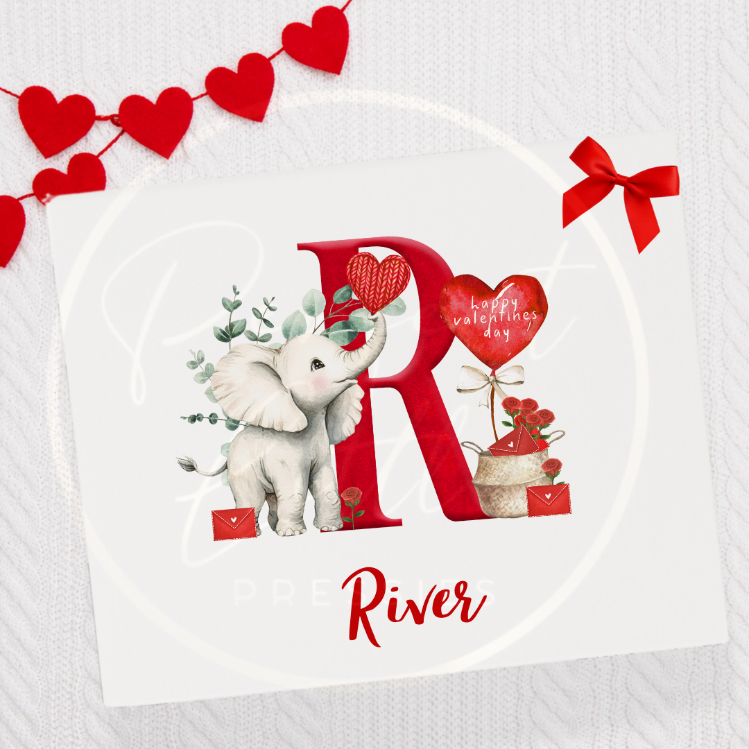 Valentines - Elephant Initial Box