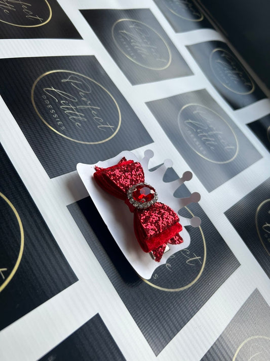 Bow Keyring - Red Diamanté