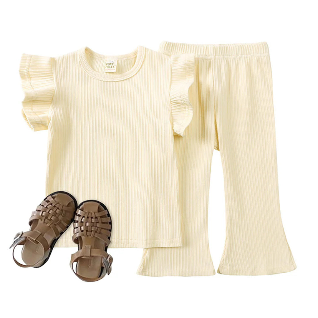 Girls Ribbed Flare Two Piece