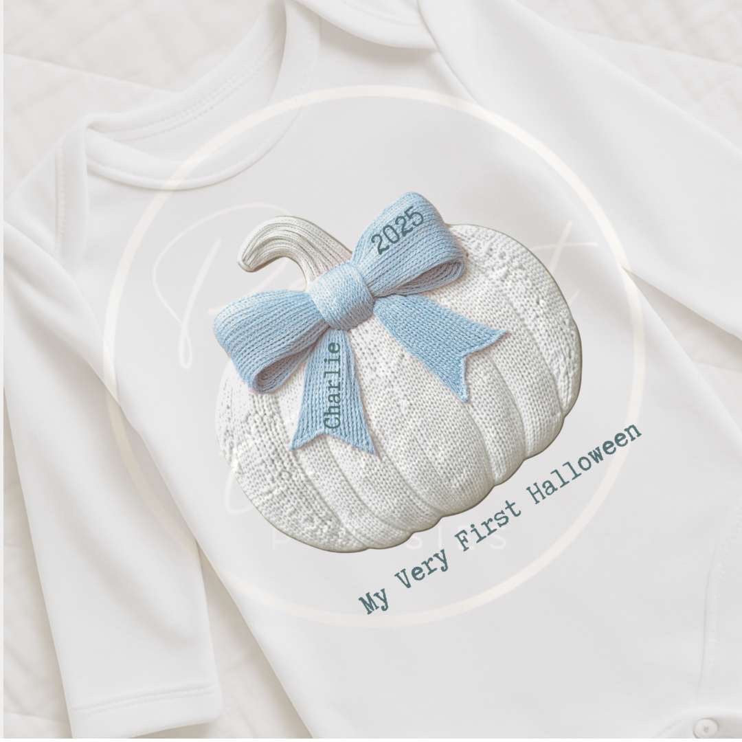 Halloween Embroidery Effect Baby Grow