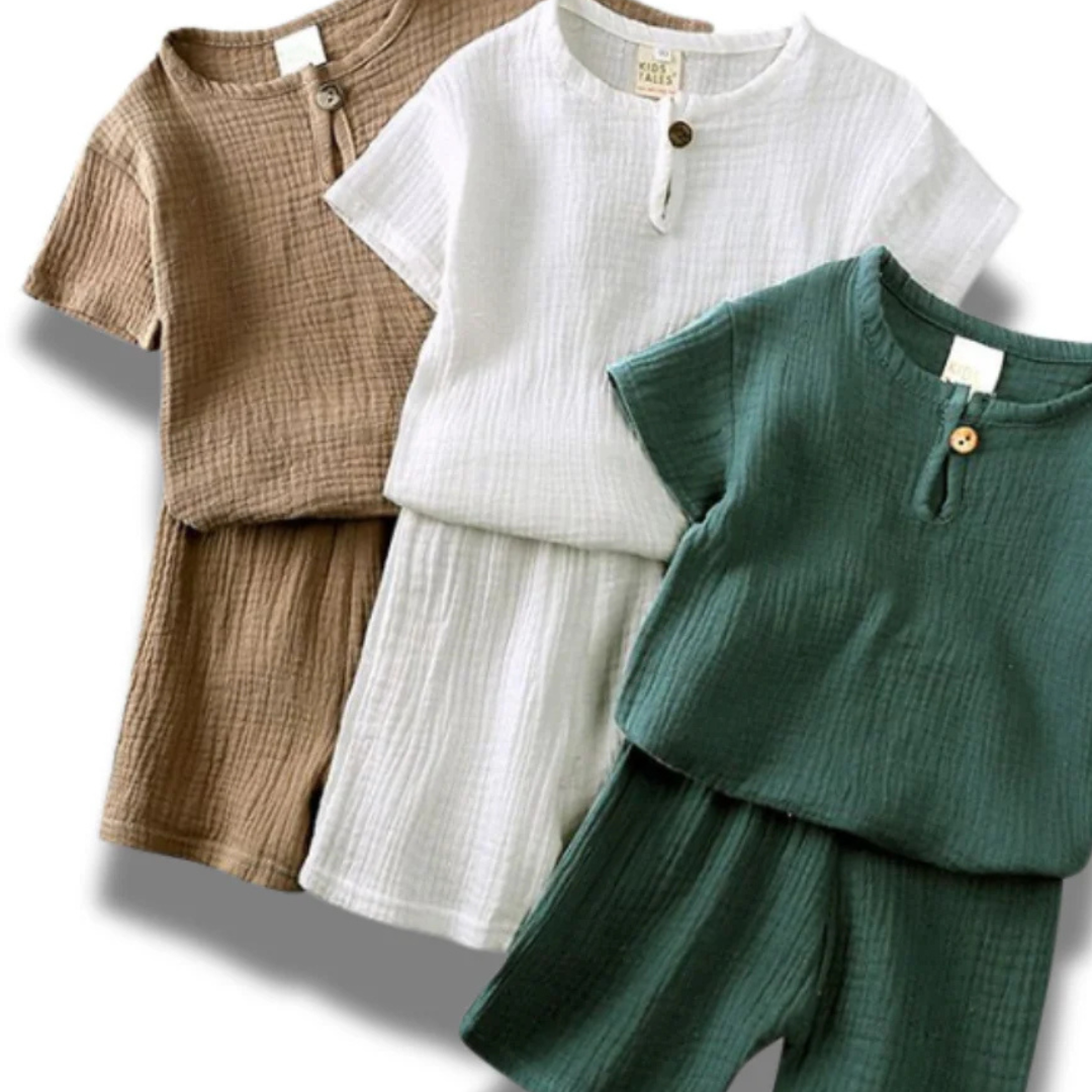 Kids Linen Shorts Set