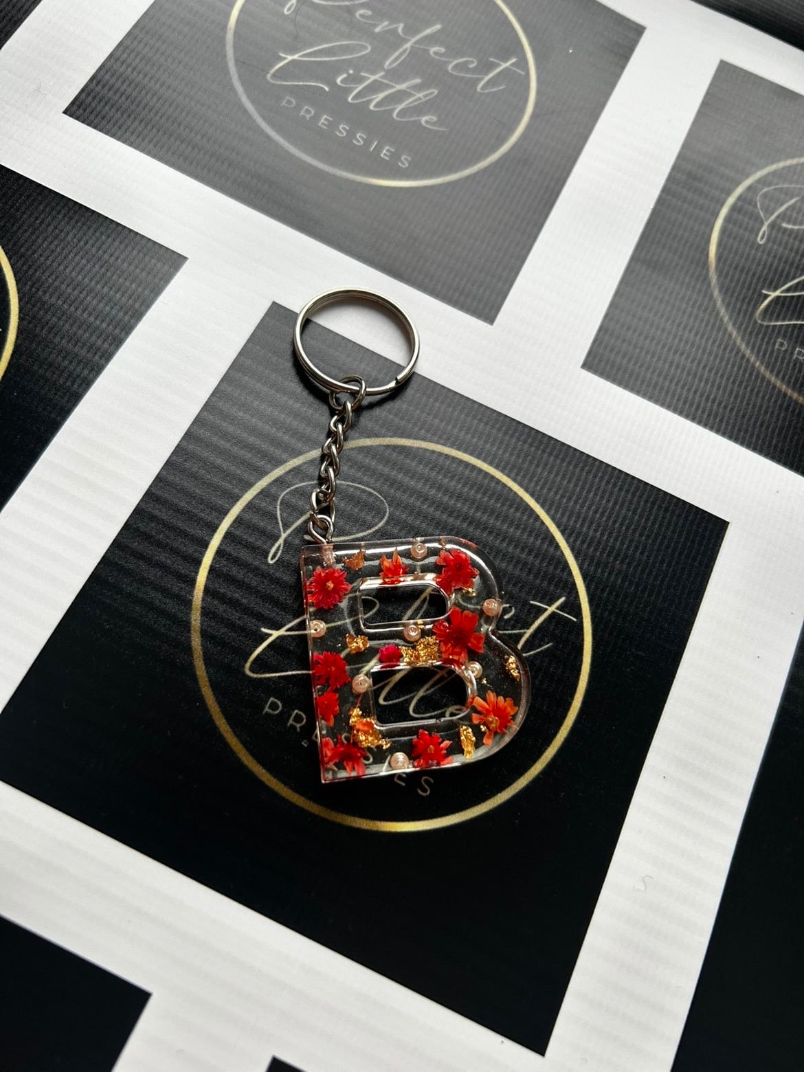 Resin Keyring - Red B