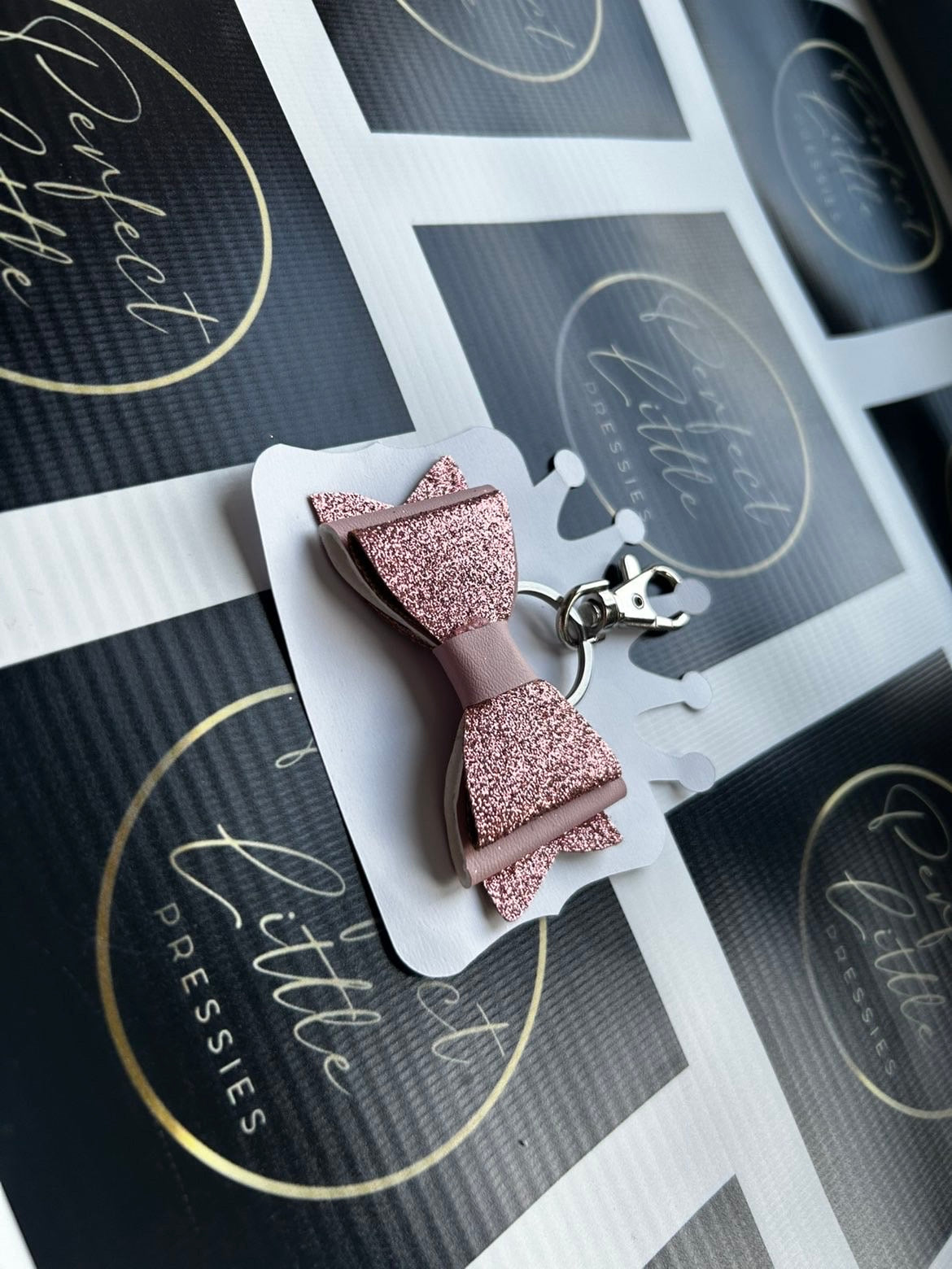 Bow Keyring - Rose Gold/Nude