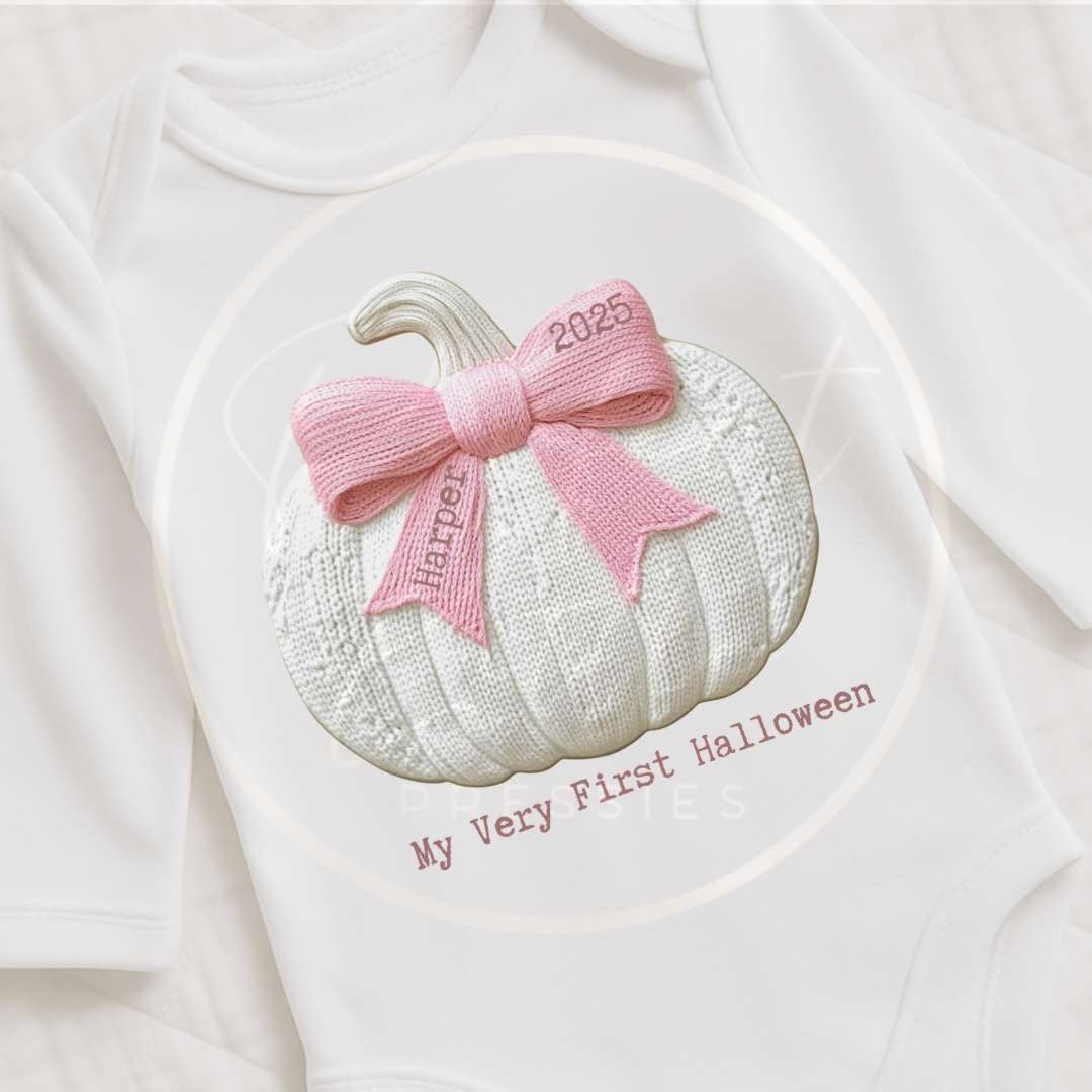 Halloween Embroidery Effect Baby Grow