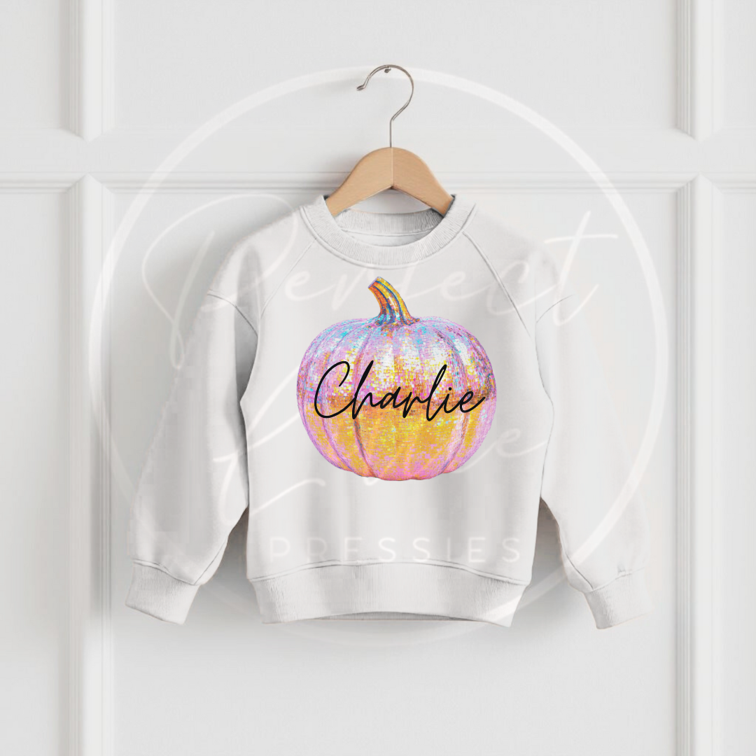 Halloween Kids Iridescent Pumpkin Sweatshirt