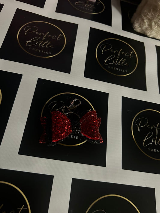 Bow Keyring - Red/Black