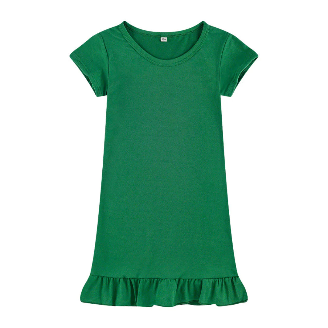 Girls Dropped Puff Hem Dress