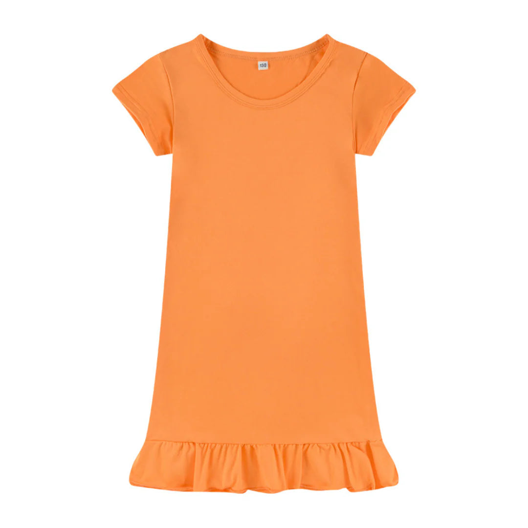 Girls Dropped Puff Hem Dress