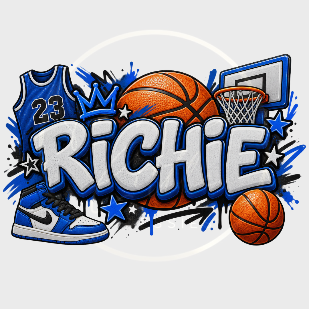 CUSTOM ADHESIVE DECAL - Basketball Name