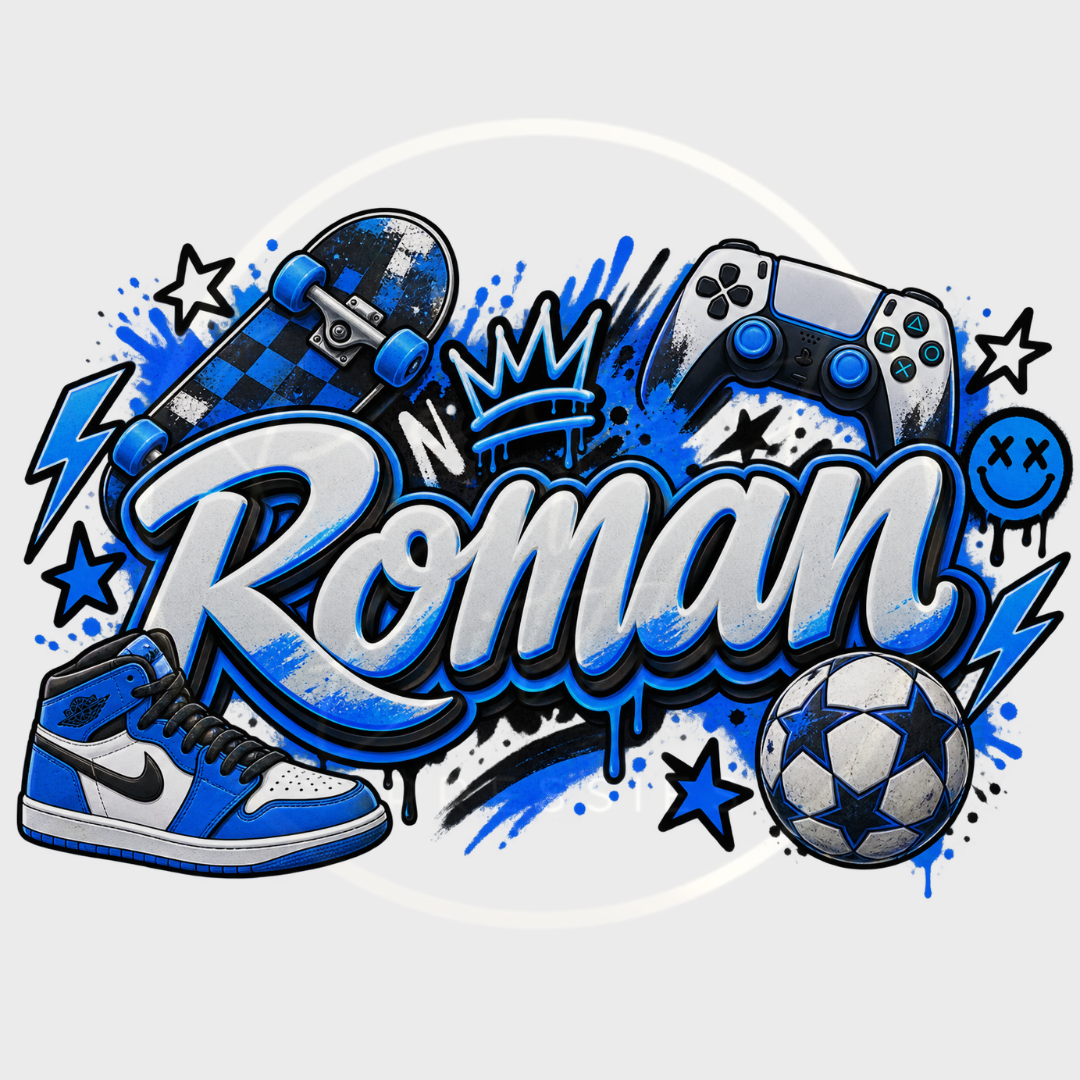 CUSTOM ADHESIVE DECAL - Blue Gaming Name