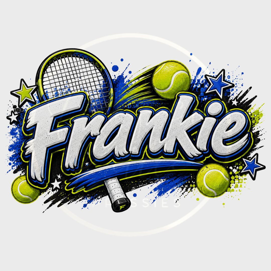 CUSTOM ADHESIVE DECAL - Tennis Name