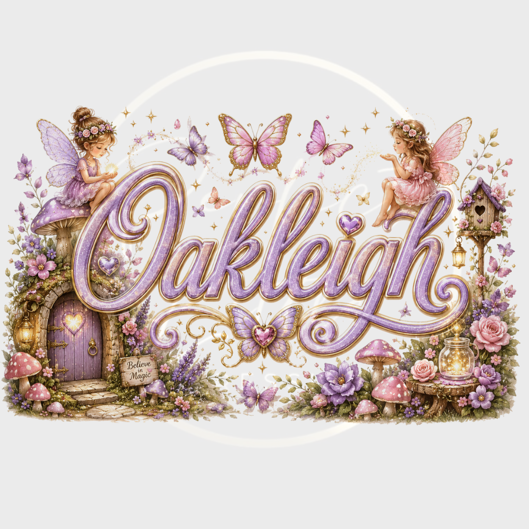CUSTOM ADHESIVE DECAL - Enchanted Fairy Garden Name