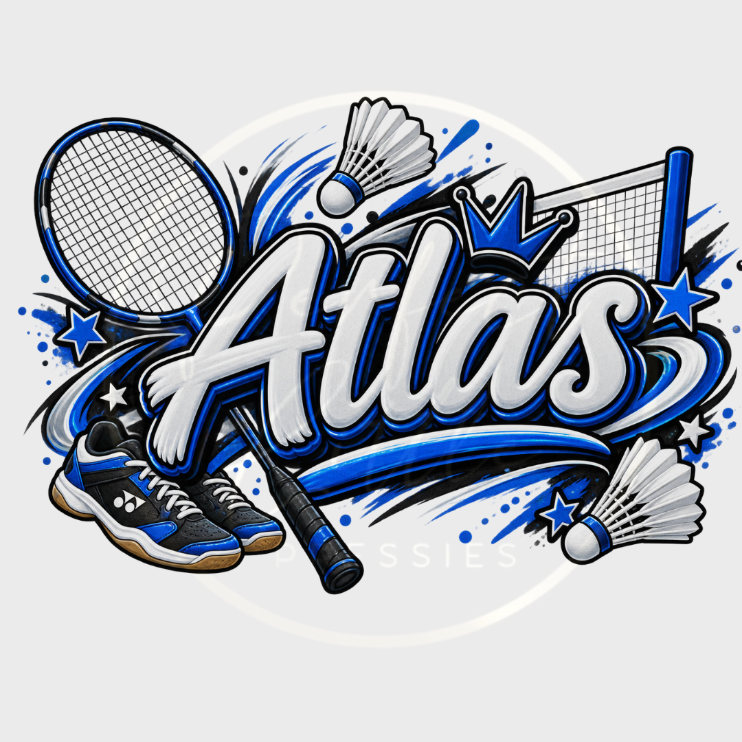 CUSTOM ADHESIVE DECAL - Badminton Name