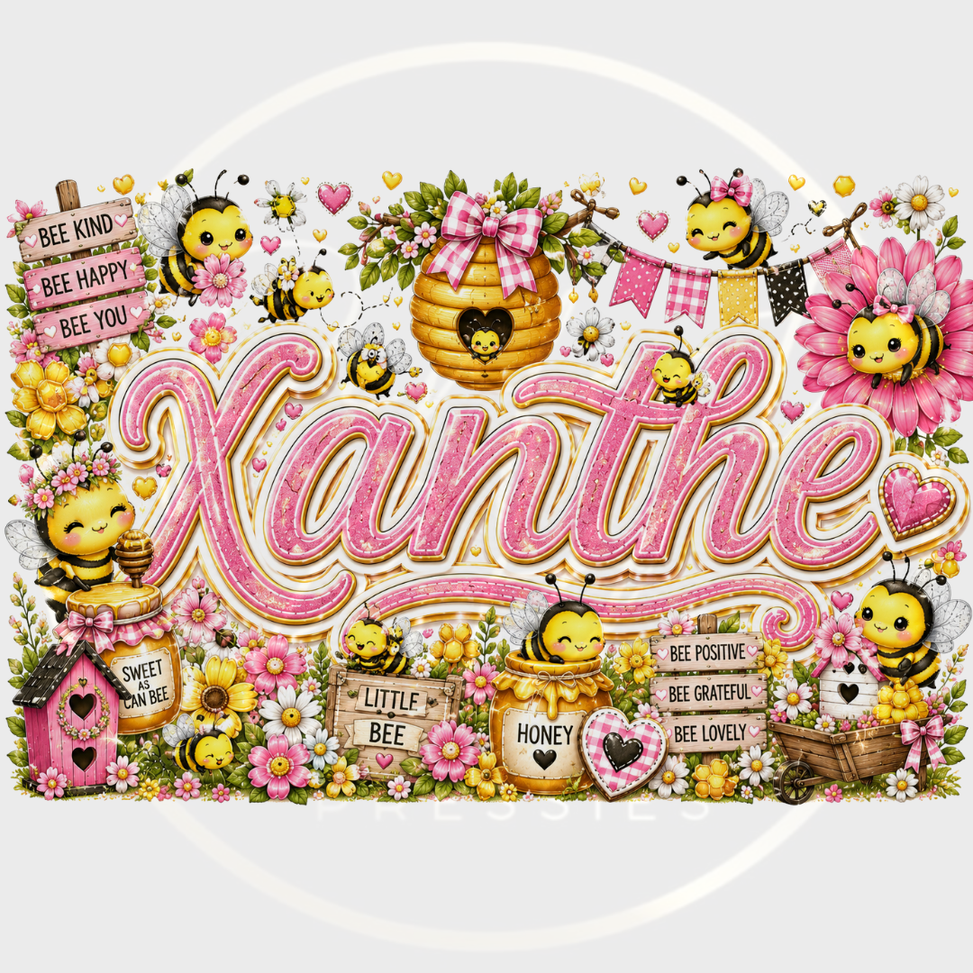 CUSTOM ADHESIVE DECAL - Full Pink Bee Wonderland