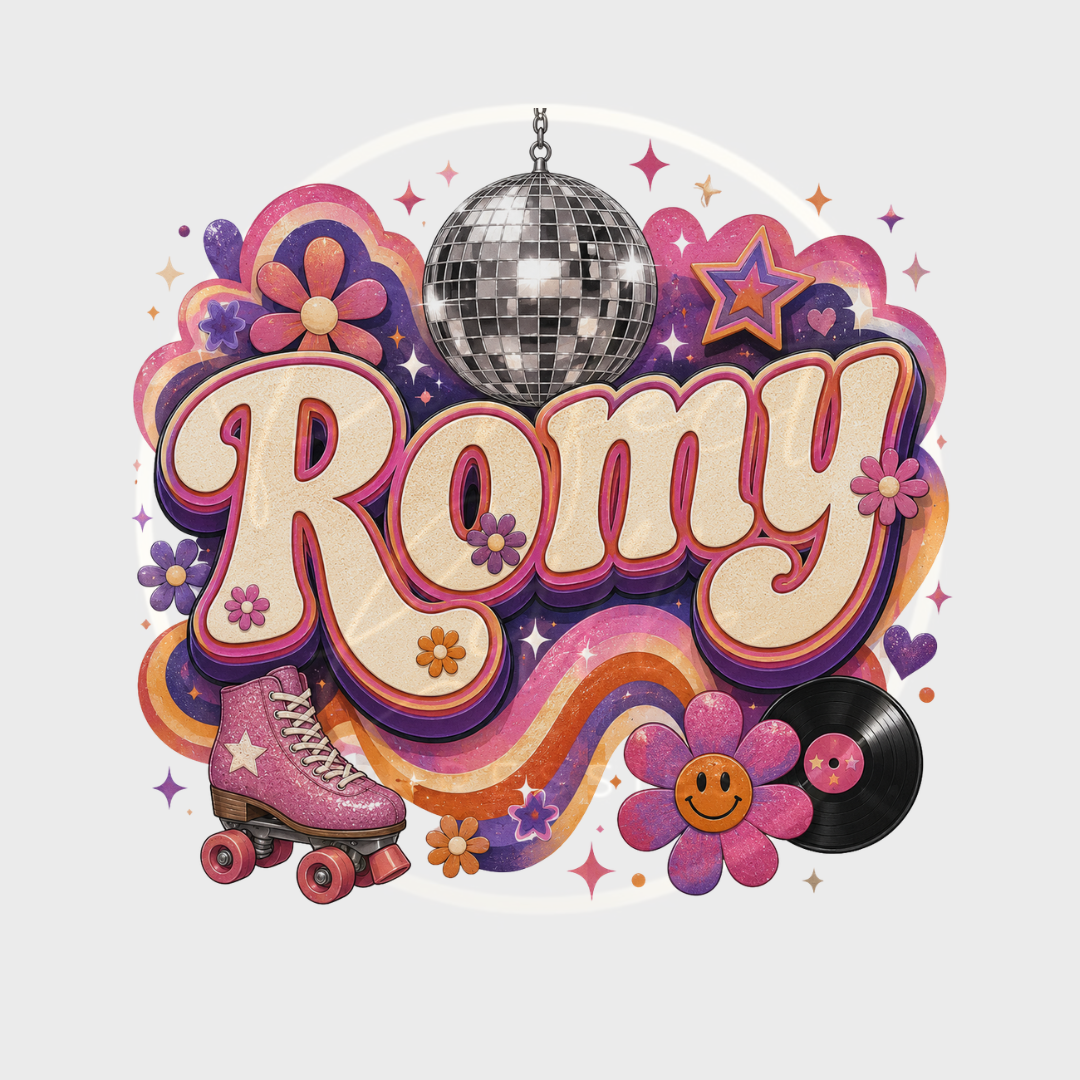 CUSTOM ADHESIVE DECAL - Groovy Disco Name
