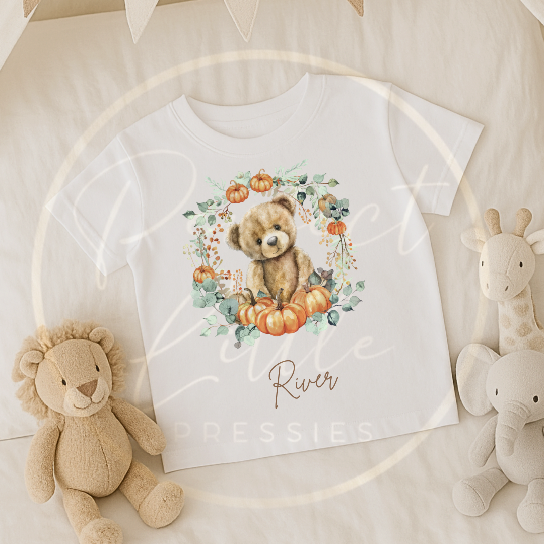Halloween Kids Bear Wreath T-Shirt