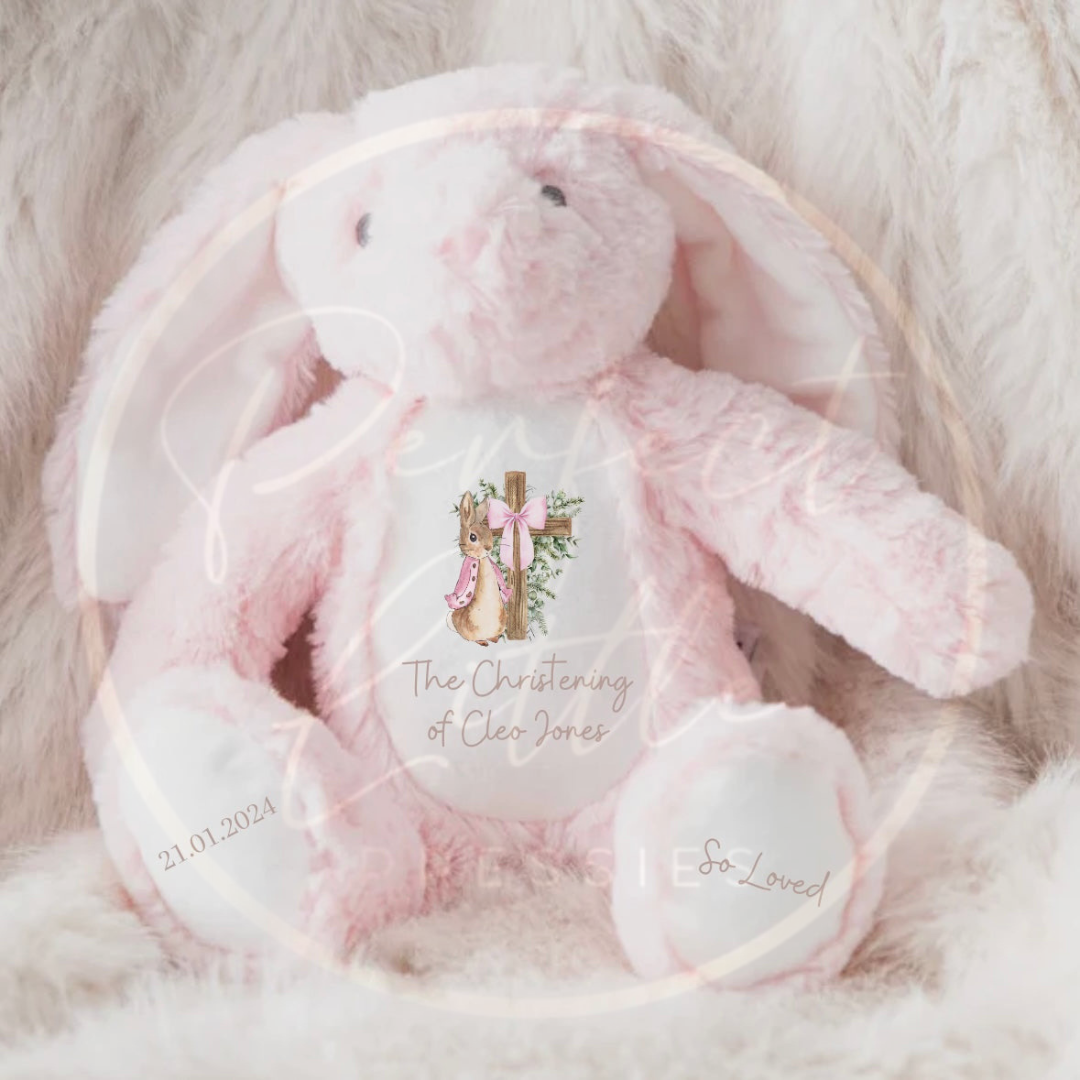 Teddy - Pink Bunny Christening