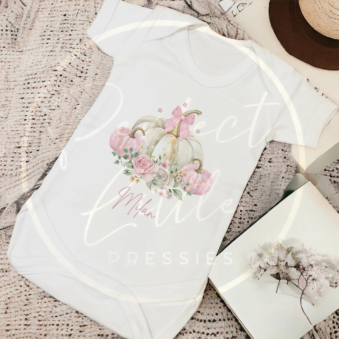 Halloween Pastel Pumpkins Baby Grow