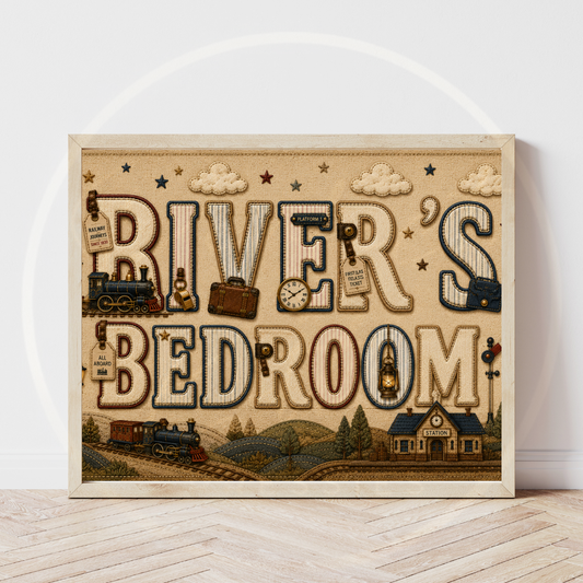 Custom Print - Little Railway Bedroom