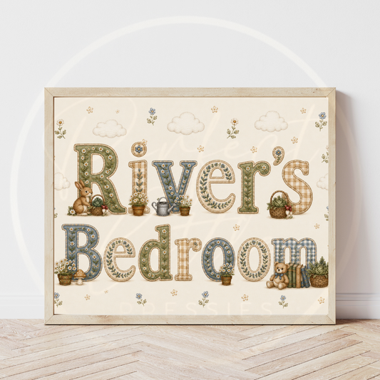 Custom Print - Woodland Bunny Bedroom