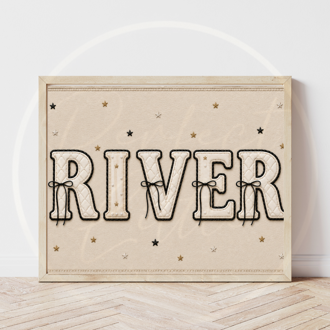 Custom Print - Monochrome Bow Name