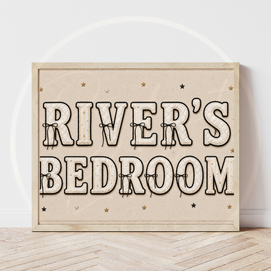 Custom Print - Monochrome Bow Bedroom