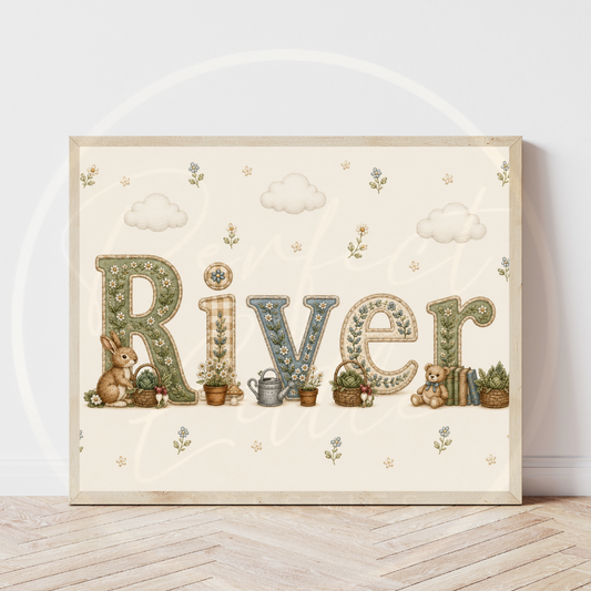 Custom Print - Woodland Bunny Name