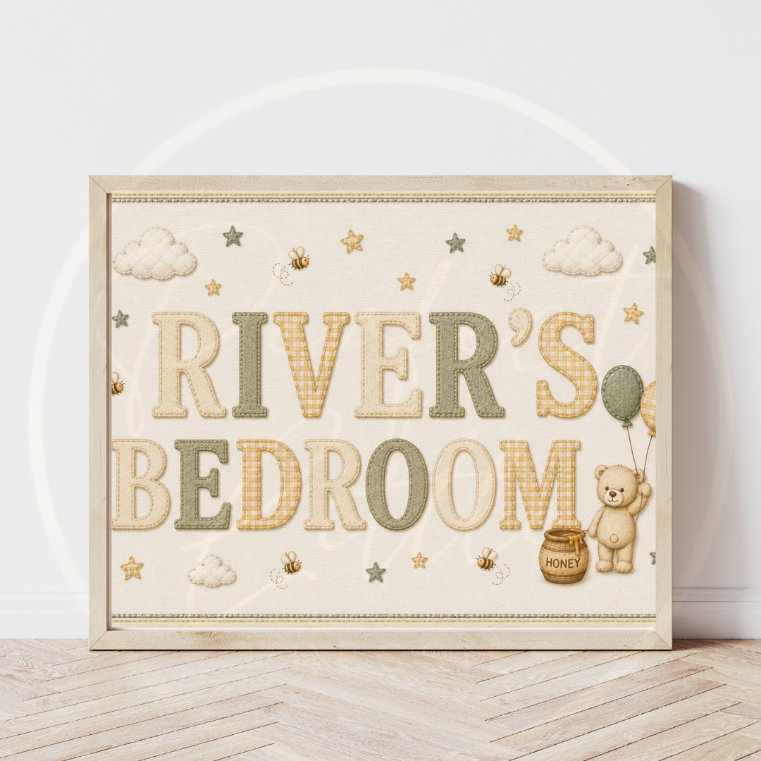 Custom Print - Honey Bear Bedroom
