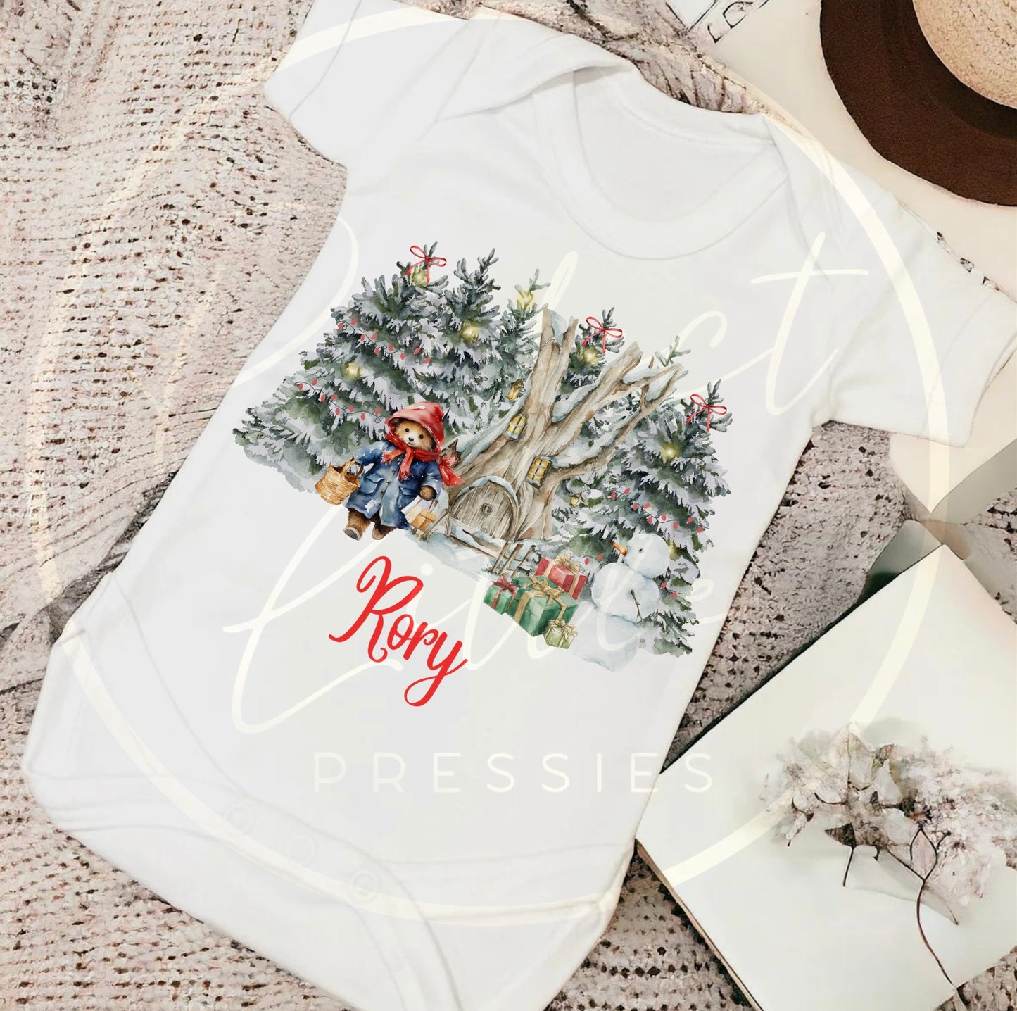 Christmas Baby Grow - Classic Bear Woodland